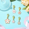 10Pcs 5 Styles Flower Alloy Enamel Pendant Decorations HJEW-JM02750-2