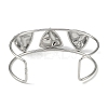 Non-Tarnish 304 Stainless Steel Wide Textured Open Cuff Bangles BJEW-Q348-05P-04-3