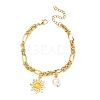 Cat Eye Charm Bracelets BJEW-JB12420-02-2