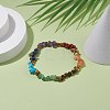 Natural & Synthetic Mixed Gemstone Chips Beaded Stretch Anklet AJEW-AN00490-2