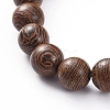 Unisex Wood Beads Stretch Bracelets BJEW-JB04961-03-3