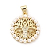 Brass Micro Pave Clear Cubic Zirconia Pendants KK-M235-10G-1