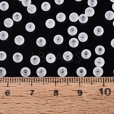FGB Frosted Transparent Glass Seed Beads SEED-N013-02A-01-1