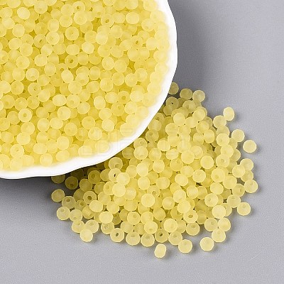 FGB Frosted Transparent Glass Seed Beads SEED-N013-04A-02-1