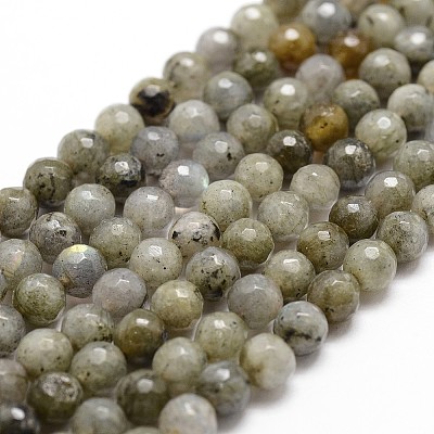 Natural Labradorite Beads Strands G-G736-04-4mm-1