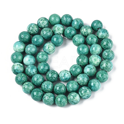 Dyed Synthetic Fossil Beads Strands G-T139-8mm-66E-1