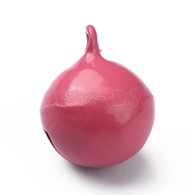 Baking Paint Brass Bell Pendants KK-WH0044-35D-1