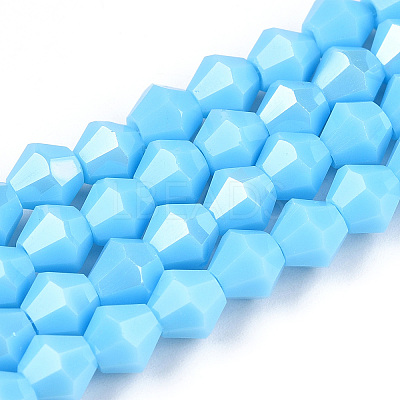 Opaque Solid Color Electroplate Glass Beads Strands LS-EGLA-A039-P6mm-A12-1