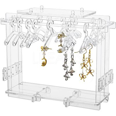 Assembled Transparent Acrylic Earring Display Stands EDIS-WH0021-12-1