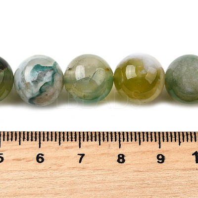 Natural Green Cherry Blossom Agate Beads Strands G-NH0061-A01-12mm-1