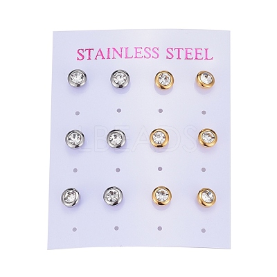 304 Stainless Steel Stud Earrings EJEW-L251-B01-1