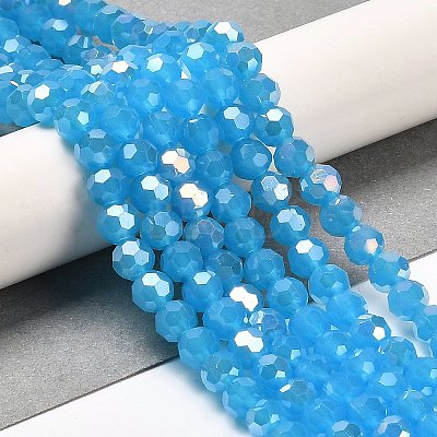 Imitation Jade Glass Beads Stands EGLA-A035-J6mm-B07-1