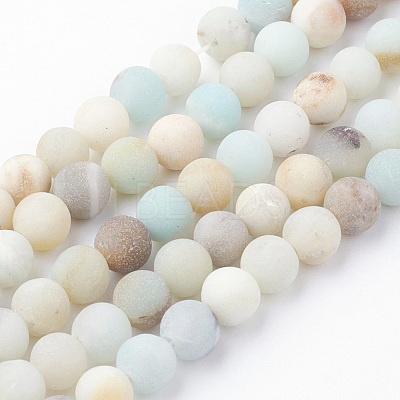 Natural Flower Amazonite Bead Strands G-G735-61F-6mm-1