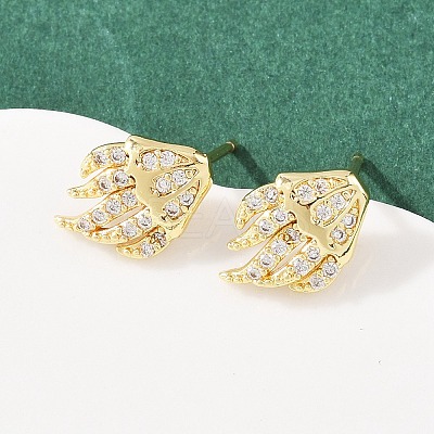 Brass Micro Pave Cubic Zirconia Pendant & Stud Earrings Sets for Women SJEW-F227-01L-G-1