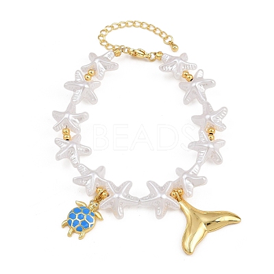 Ocean Brass Enamel Charm Bracelets for Women KK-CBA68DA-15A-G-1