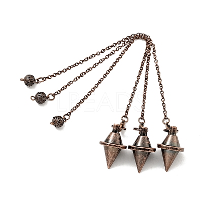 Brass Cable Chain Pointed Dowsing Pendulums HJEW-D004-04R-1