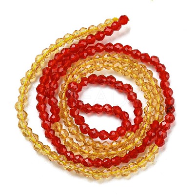 Transparent Gradient Color Glass Beads Strands GLAA-H021-01A-38-1