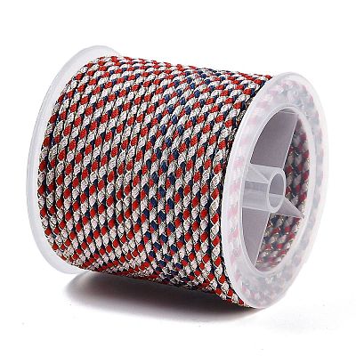 11M Polyester Braided Cord with Cotton Core & Metallic Thread OCOR-Z006-01-01-1