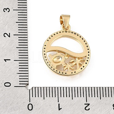 Brass Micro Pave Clear Cubic Zirconia Pendants CU-CBAF50C-11G-1