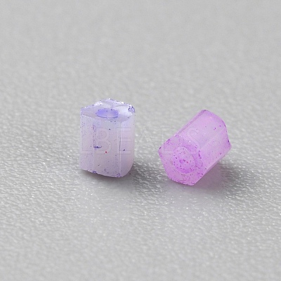 Opaque Colours Glass Hexagon Bugle Beads GLAA-TAC0005-008A-1