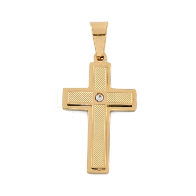 304 Stainless Steel Rhinestone Pendants STAS-G346-47A-G-1