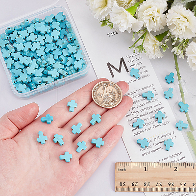 150Pcs Synthetic Turquoise Beads Strands TURQ-ME0001-01A-1