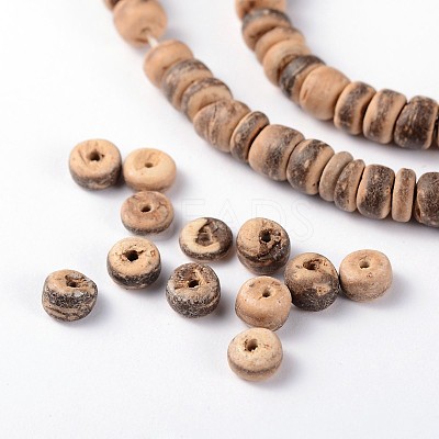 Natural Coconut Rondelle Bead Strands COCB-O001-11-1