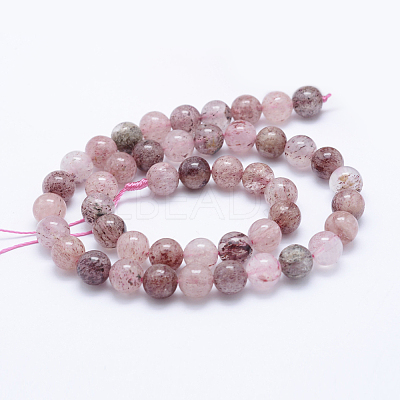 Natural Strawberry Quartz Beads Strands G-J373-16-10mm-1