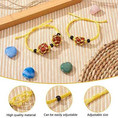 Adjustable Braided Nylon Cord Macrame Pouch Bracelet Making AJEW-SW00013-02-1