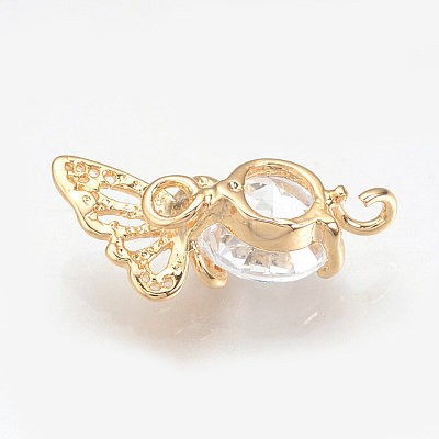 Brass Cubic Zirconia Pendants X-ZIRC-Q002-106G-1
