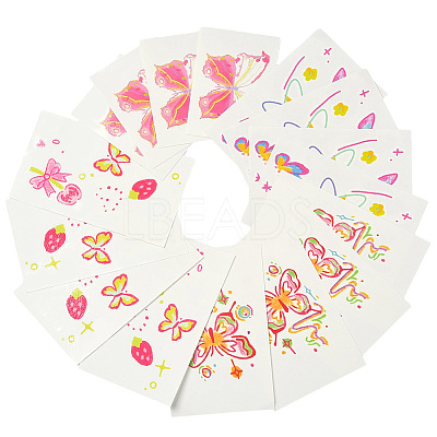 80 Sheets 4 Styles Butterfly Pattern Body Art Tattoos AJEW-SP0002-79-1