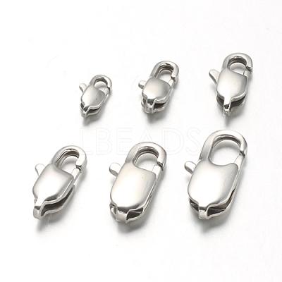 Tarnish Resistant 304 Stainless Steel Lobster Claw Clasps Hand Polished STAS-F094-05E-P-1