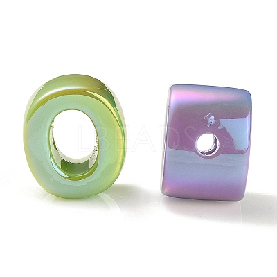 UV Plating Rainbow Iridescent Acrylic Beads OACR-C012-01-1-1