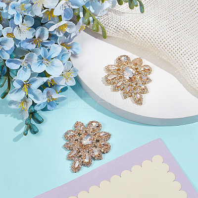 2Pcs Alloy Glass Rhinestone Cabochons FIND-CY0001-75-1