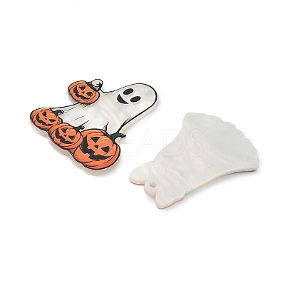 Halloween Opaque Printed Acrylic Pendants OACR-Z032-01-1
