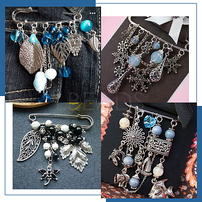 30Pcs Iron Brooch Findings FIND-SC0020-46P-1
