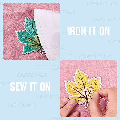 9Pcs Leaf Computerized Embroidery Cloth Iron on/Sew on Patches PATC-WH20006-007-1