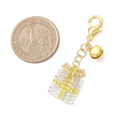 Christmas Gift Handmade Glass Seed Beads Pendant Decoraitons HJEW-MZ00350-03-1
