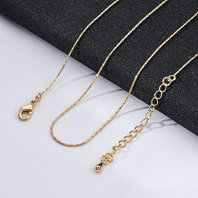 Long-Lasting Plated Brass Boston Link Chain Necklaces NJEW-K112-08G-NF-1