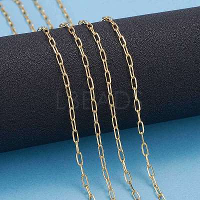 3.28 Feet Soldered Brass Paperclip Chains X-CHC-G005-03G-1