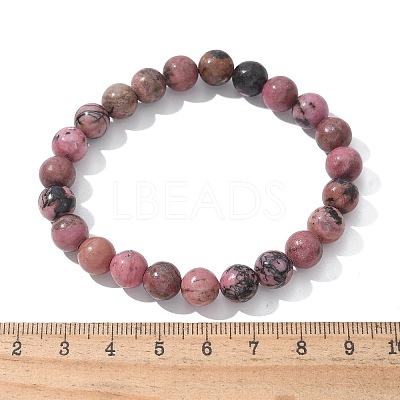 Natural Rhodonite Beads Stretch Bracelets BJEW-F380-01-B16-1
