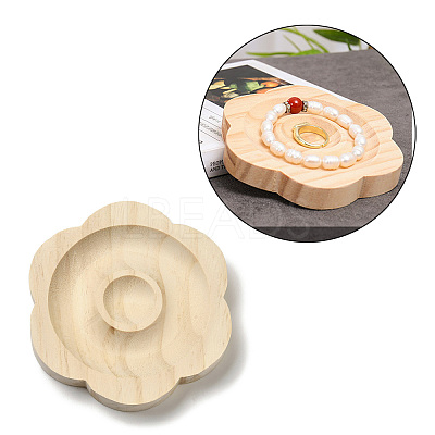 Beech Wooden Bangle & Bracelet & Finger Ring & Beads Display Holder Tray AJEW-D068-01A-1