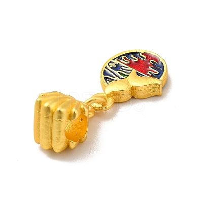 Rack Plating Alloy Enamel European Dangle Charm PALLOY-E006-02MG-01-1