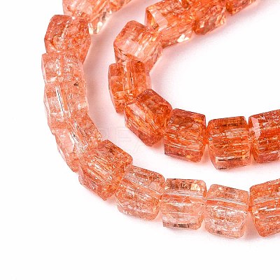 Crackle Transparent Glass Beads Strands GLAA-N062-6mm-10-1