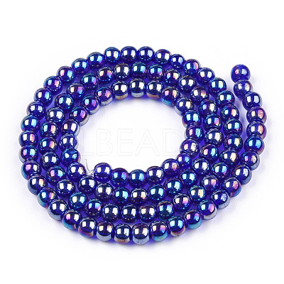 Electroplate Transparent Glass Beads Strands LS-GLAA-T032-T4mm-AB15-1