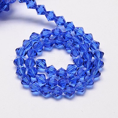 Imitate Austrian Crystal Bicone Glass Beads Strands GLAA-F029-6x6mm-08-1