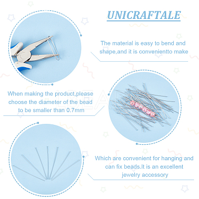 200Pcs 304 Stainless Steel Flat Head Pins STAS-UN0047-88-1