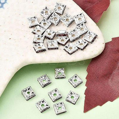 Brass Rhinestone Spacer Beads RSB072-17S-1