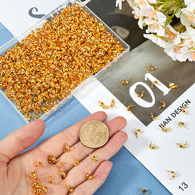 1200Pcs Brass Bead Tips KK-SP0001-93G-1