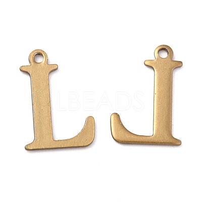 304 Stainless Steel Alphabet Charms STAS-H122-L-AB-1